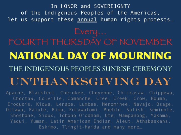 Unthanksgiving Day and National Day of Mourning - 001